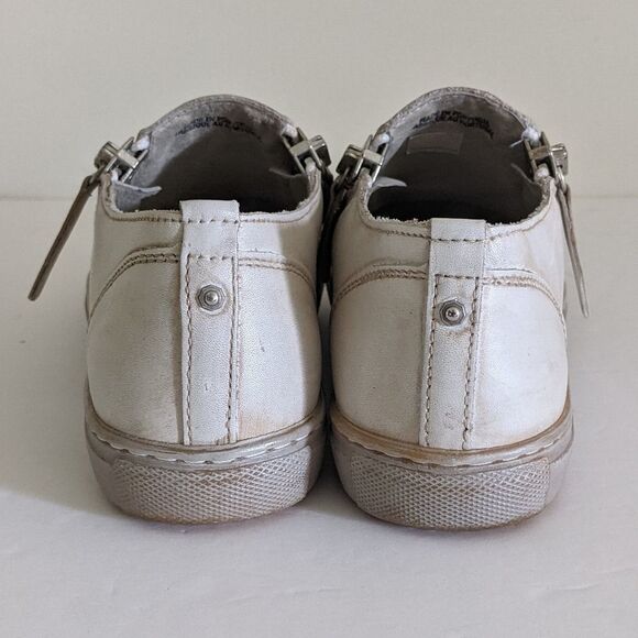 Diesel Cream Vintage Washed Leather Sneakers Women's 37 - Picture 6 of 10